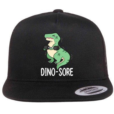 Funny Dinosaur Workout  Dino Sore Flatbill Hat