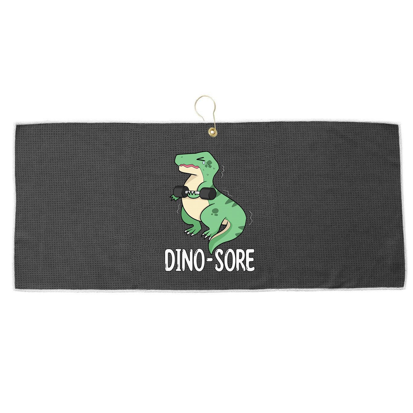 Funny Dinosaur Workout  Dino Sore Large Microfiber Waffle Golf Towel