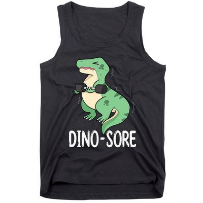 Funny Dinosaur Workout  Dino Sore Tank Top