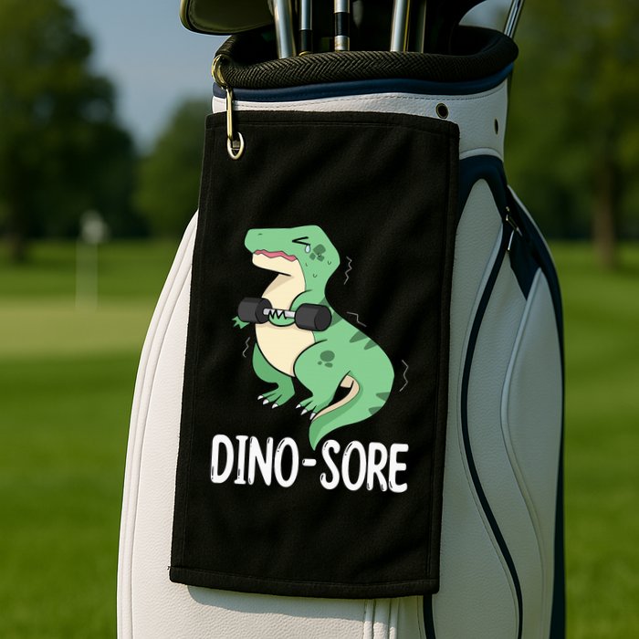 Funny Dinosaur Workout  Dino Sore Golf Towel