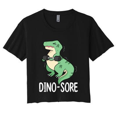 Funny Dinosaur Workout  Dino Sore Crop Top