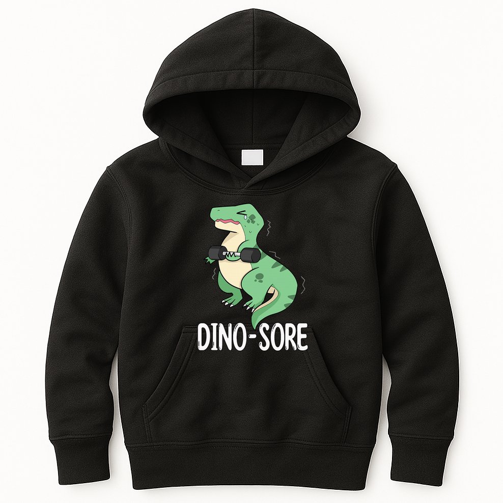 Funny Dinosaur Workout  Dino Sore Kids Hoodie