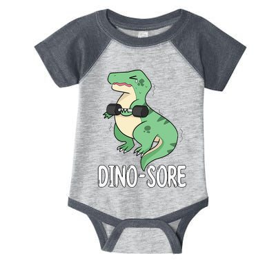 Funny Dinosaur Workout  Dino Sore Infant Baby Jersey Bodysuit