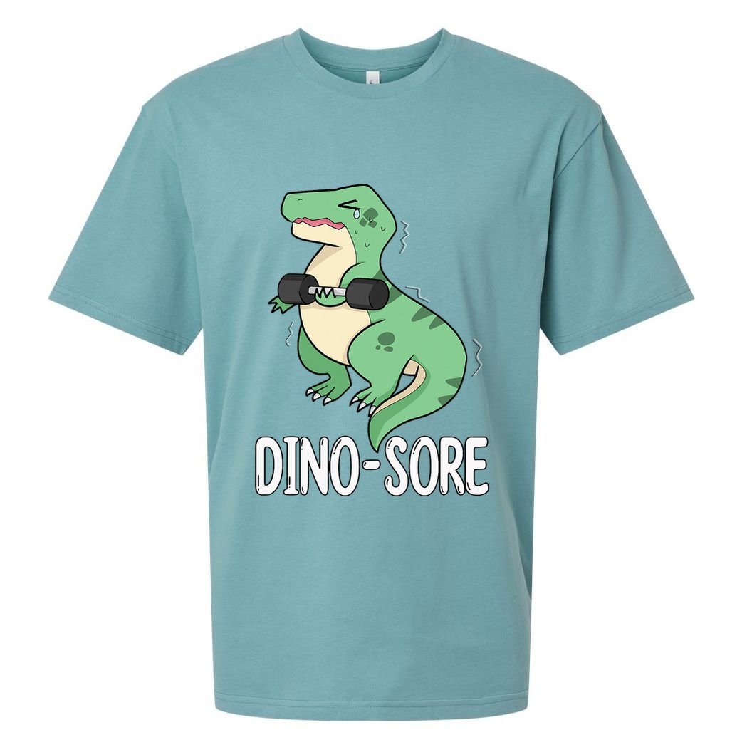 Funny Dinosaur Workout  Dino Sore Sueded Cloud Jersey T-Shirt