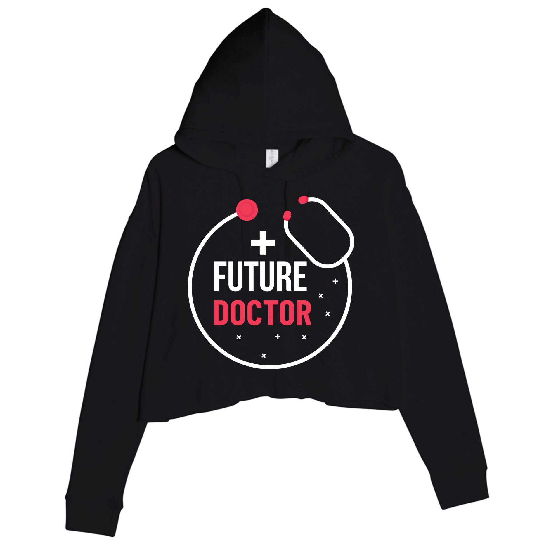 Future Doctor With A Stethoscope Medic Studying Medicine Funny Gift Crop Fleece Hoodie