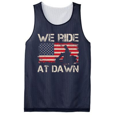 Fathers Day We Ride At Dawn Lawnmower USA Flag Mowing Mesh Reversible Basketball Jersey Tank