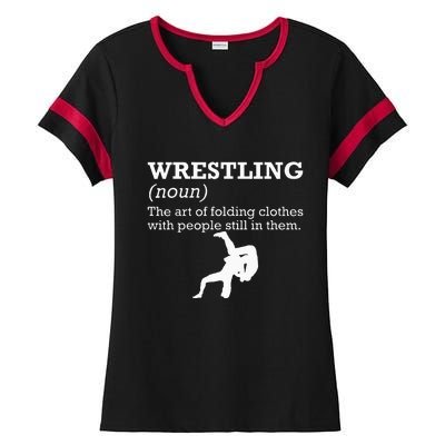 Funny Definition Wrestling Wrestler Ladies Halftime Notch Neck Tee