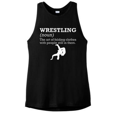 Funny Definition Wrestling Wrestler Ladies PosiCharge Tri-Blend Wicking Tank