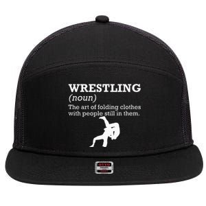 Funny Definition Wrestling Wrestler 7 Panel Mesh Trucker Snapback Hat