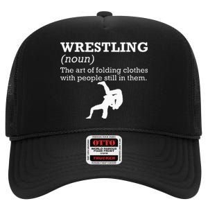 Funny Definition Wrestling Wrestler High Crown Mesh Back Trucker Hat