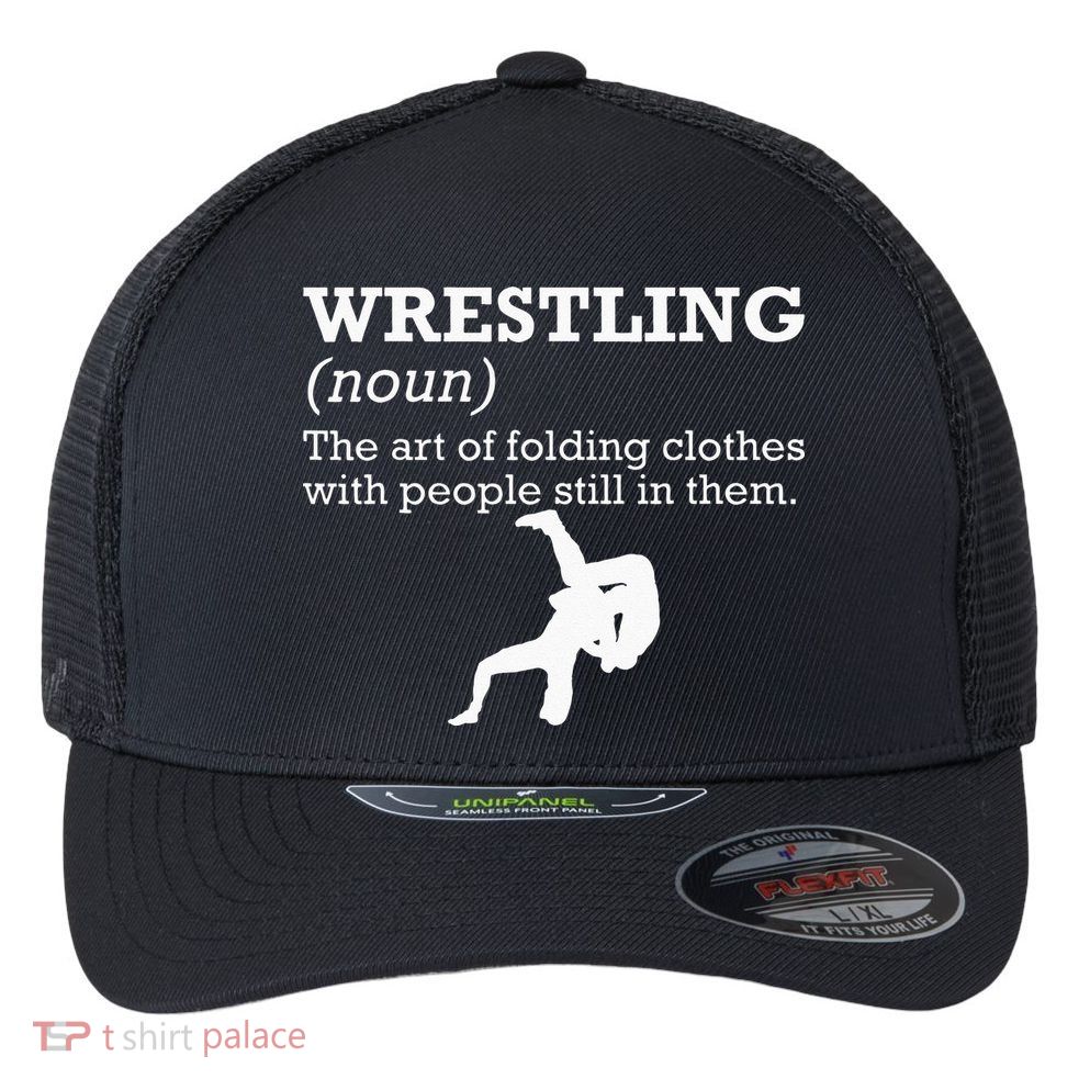 Funny Definition Wrestling Wrestler Flexfit Unipanel Trucker Cap
