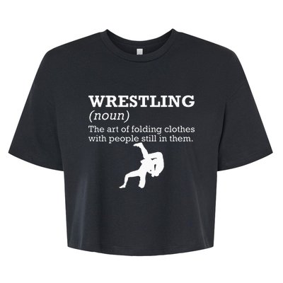 Funny Definition Wrestling Wrestler Bella+Canvas Jersey Crop Tee