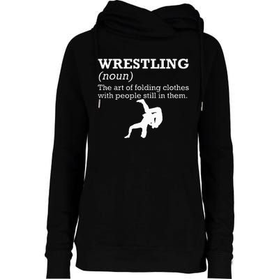 Funny Definition Wrestling Wrestler Womens Funnel Neck Pullover Hood