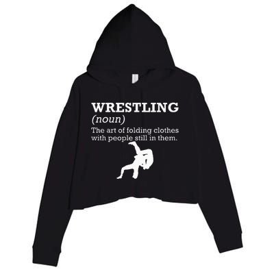 Funny Definition Wrestling Wrestler Crop Fleece Hoodie