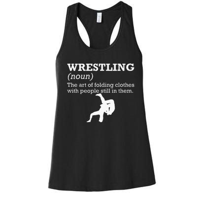 Funny Definition Wrestling Wrestler Women's Racerback Tank