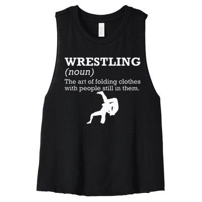 Funny Definition Wrestling Wrestler Women's Racerback Cropped Tank