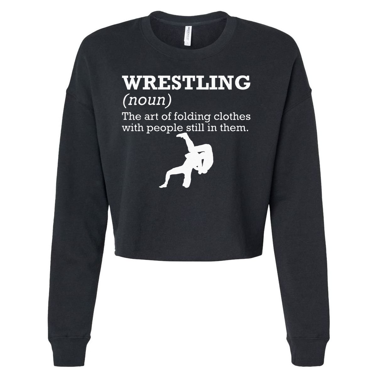Funny Definition Wrestling Wrestler Cropped Pullover Crew