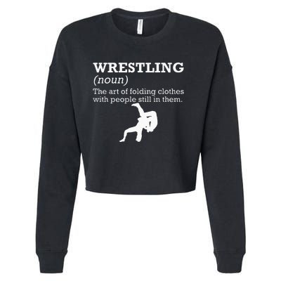 Funny Definition Wrestling Wrestler Cropped Pullover Crew