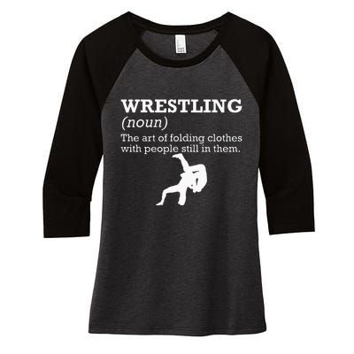 Funny Definition Wrestling Wrestler Women's Tri-Blend 3/4-Sleeve Raglan Shirt