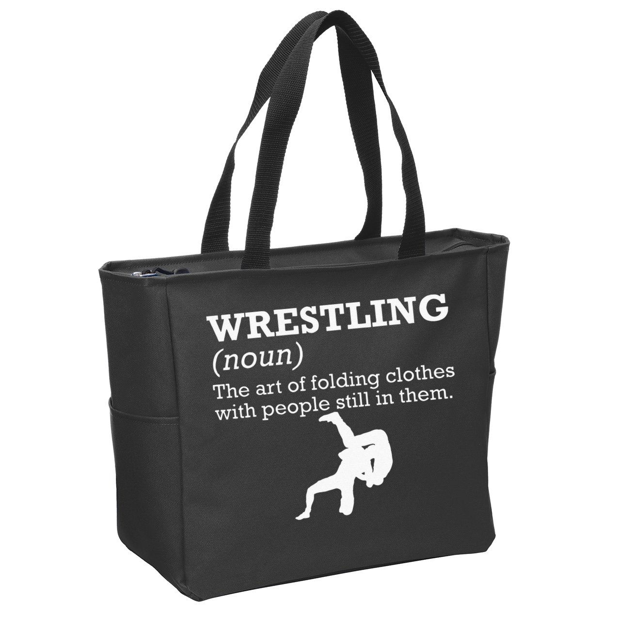 Funny Definition Wrestling Wrestler Zip Tote Bag