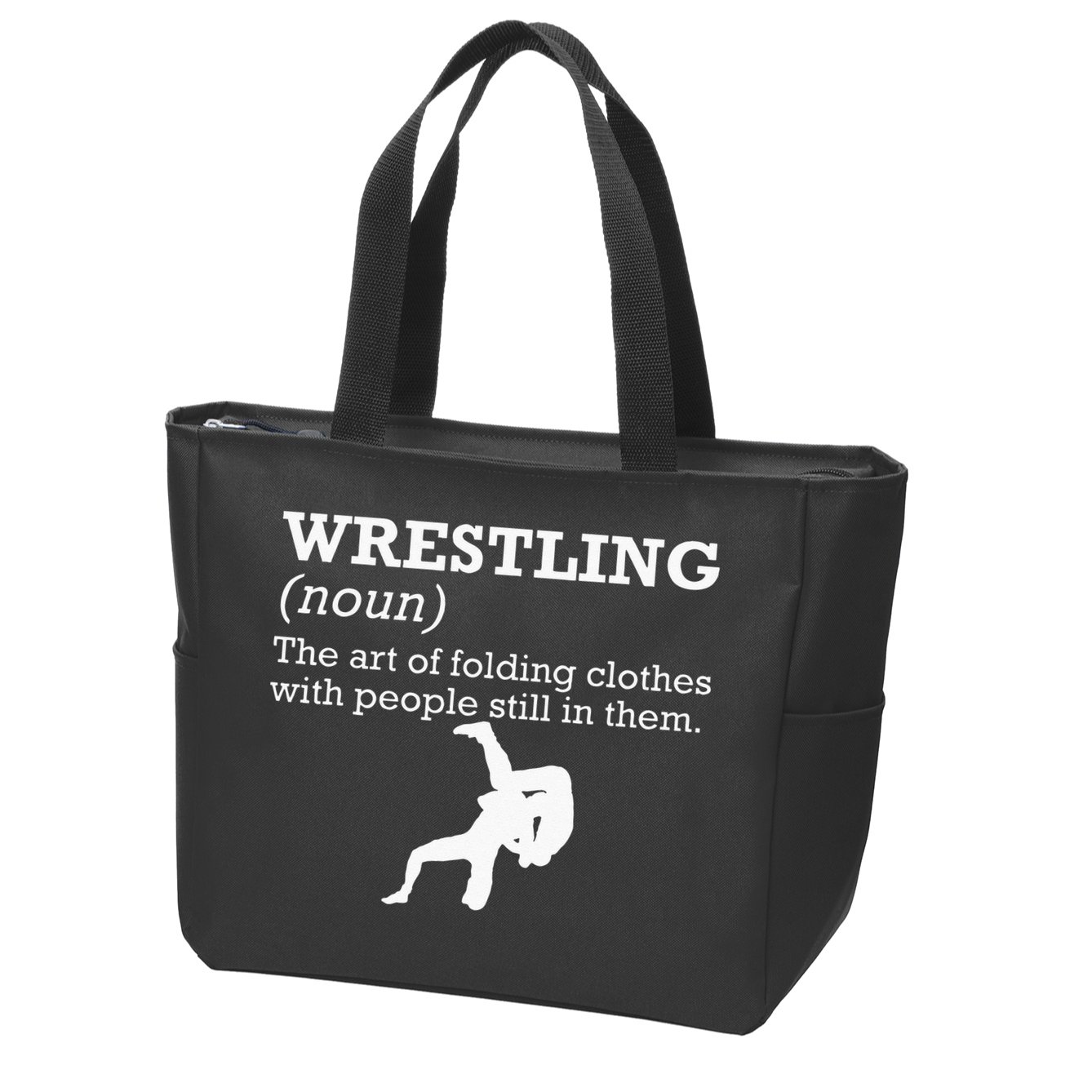 Funny Definition Wrestling Wrestler Zip Tote Bag