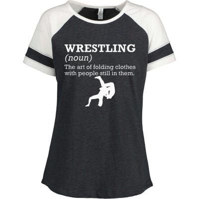 Funny Definition Wrestling Wrestler Enza Ladies Jersey Colorblock Tee