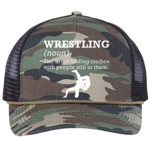 Funny Definition Wrestling Wrestler Retro Rope Trucker Hat Cap