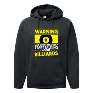 Father's Day Warning May Spontaneously Talking Billiards Gift For Dad Performance Fleece Hoodie