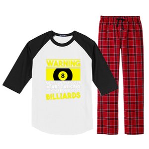 Father's Day Warning May Spontaneously Talking Billiards Gift For Dad Raglan Sleeve Pajama Set