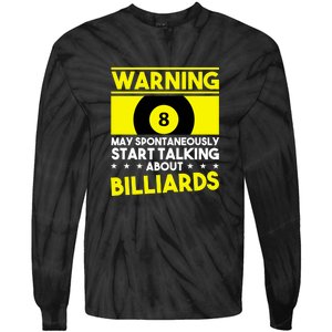 Father's Day Warning May Spontaneously Talking Billiards Gift For Dad Tie-Dye Long Sleeve Shirt