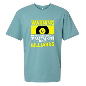 Father's Day Warning May Spontaneously Talking Billiards Gift For Dad Sueded Cloud Jersey T-Shirt