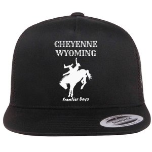 Frontier Days Western Rodeo Cheyenne Wyoming Bronc Flat Bill Trucker Hat