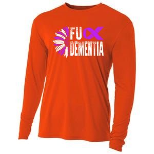 Fuck Detia Warrior Support Alzheimer's Awareness Ribbon Cute Gift Cooling Performance Long Sleeve Crew