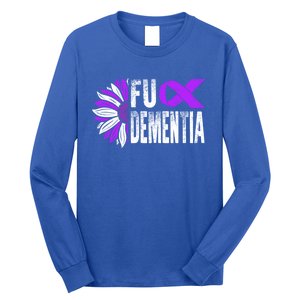 Fuck Detia Warrior Support Alzheimer's Awareness Ribbon Cute Gift Long Sleeve Shirt