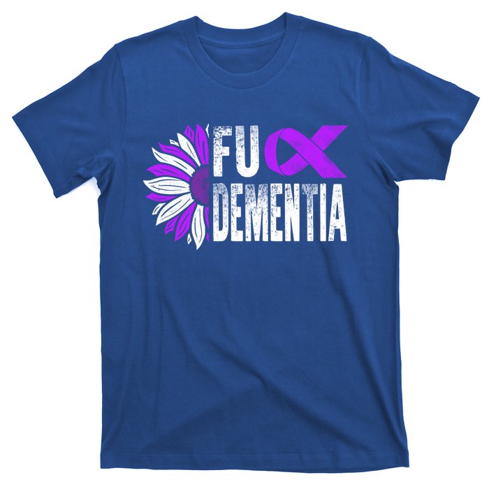 Fuck Detia Warrior Support Alzheimer's Awareness Ribbon Cute Gift T-Shirt