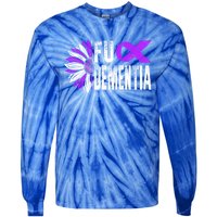 Fuck Detia Warrior Support Alzheimer's Awareness Ribbon Cute Gift Tie-Dye Long Sleeve Shirt