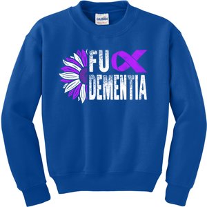 Fuck Detia Warrior Support Alzheimer's Awareness Ribbon Cute Gift Kids Sweatshirt