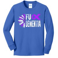 Fuck Detia Warrior Support Alzheimer's Awareness Ribbon Cute Gift Kids Long Sleeve Shirt