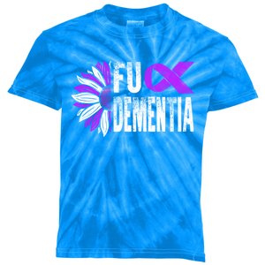 Fuck Detia Warrior Support Alzheimer's Awareness Ribbon Cute Gift Kids Tie-Dye T-Shirt