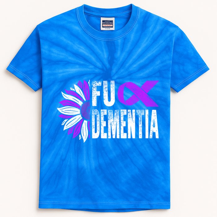 Fuck Detia Warrior Support Alzheimer's Awareness Ribbon Cute Gift Kids Tie-Dye T-Shirt