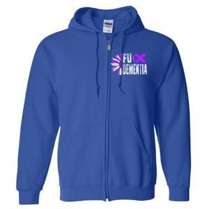 Fuck Detia Warrior Support Alzheimer's Awareness Ribbon Cute Gift Full Zip Hoodie