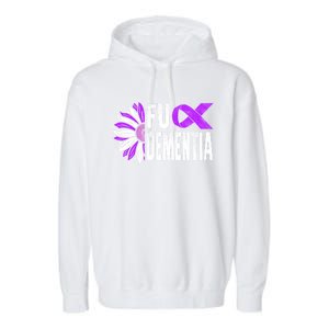 Fuck Detia Warrior Support Alzheimer's Awareness Ribbon Cute Gift Garment-Dyed Fleece Hoodie