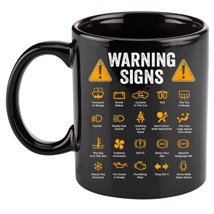 Funny Driving Warning Signs 101 Auto Mechanic Gift Driver 11oz C Handle Ceramic Mug