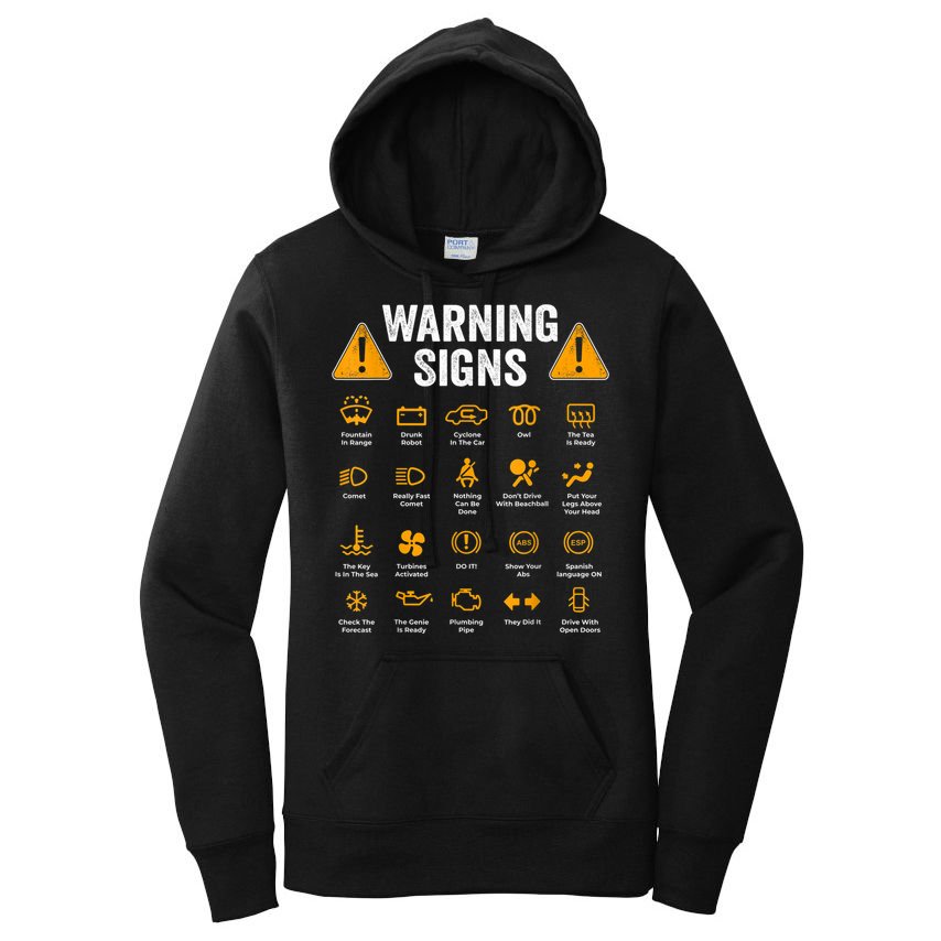 Funny Driving Warning Signs 101 Auto Mechanic Gift Driver Women's Pullover Hoodie