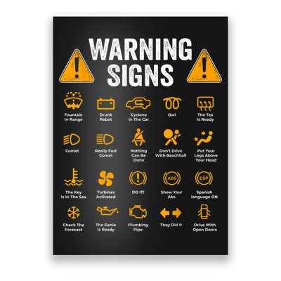 Funny Driving Warning Signs 101 Auto Mechanic Gift Driver Poster