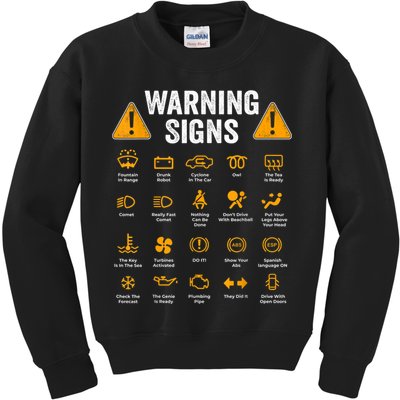Funny Driving Warning Signs 101 Auto Mechanic Gift Driver Kids Sweatshirt
