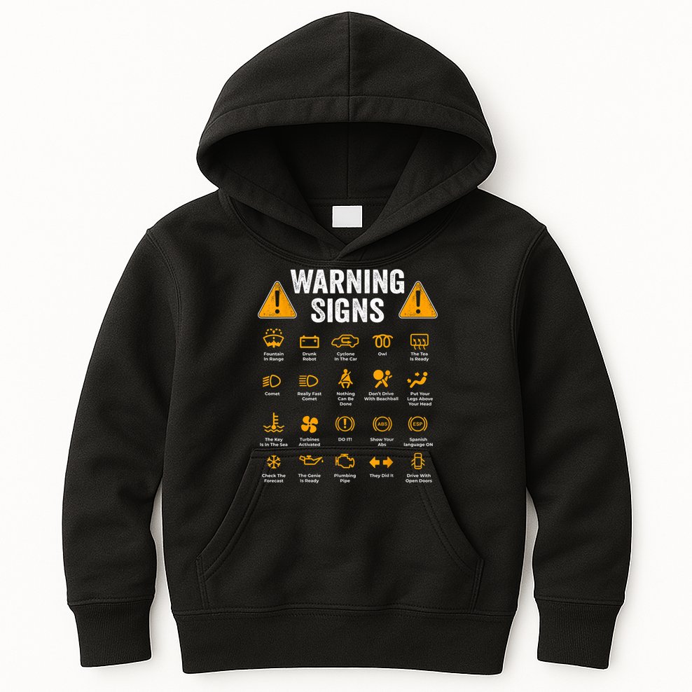 Funny Driving Warning Signs 101 Auto Mechanic Gift Driver Kids Hoodie
