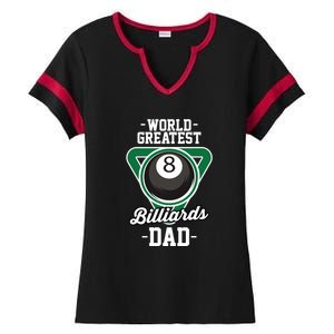 Father's Day World Greates Billiards Dad Gift For Dad Ladies Halftime Notch Neck Tee