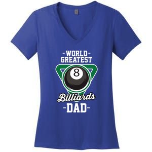 Father's Day World Greates Billiards Dad Gift For Dad Women's V-Neck T-Shirt