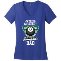 Father's Day World Greates Billiards Dad Gift For Dad Women's V-Neck T-Shirt